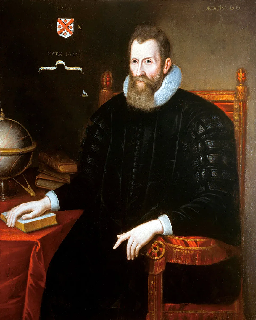 John Napier (1550–1617), inventor of logarithms. This portrait, dated 1616, was given to the University of Edinburgh by his great-granddaughter, Baroness Margaret Napier, in 1686