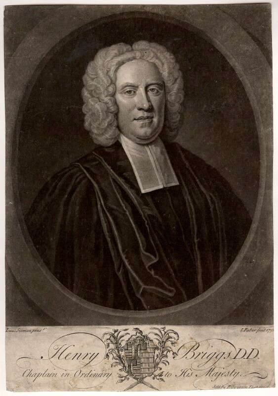 Henry Briggs (1561–1630), English mathematician, professor of mathematics at Gresham College, London, and later at Oxford University. Creator of the first common-logarithm tables