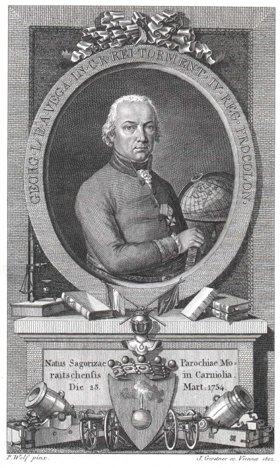 Georg Bartholomäus Vega (1754–1802), Austrian mathematician and artillery officer. His principal work concerned numerical analysis. He is best known for publishing the classic collection of seven-digit logarithms (1783), repeatedly reissued in many countries