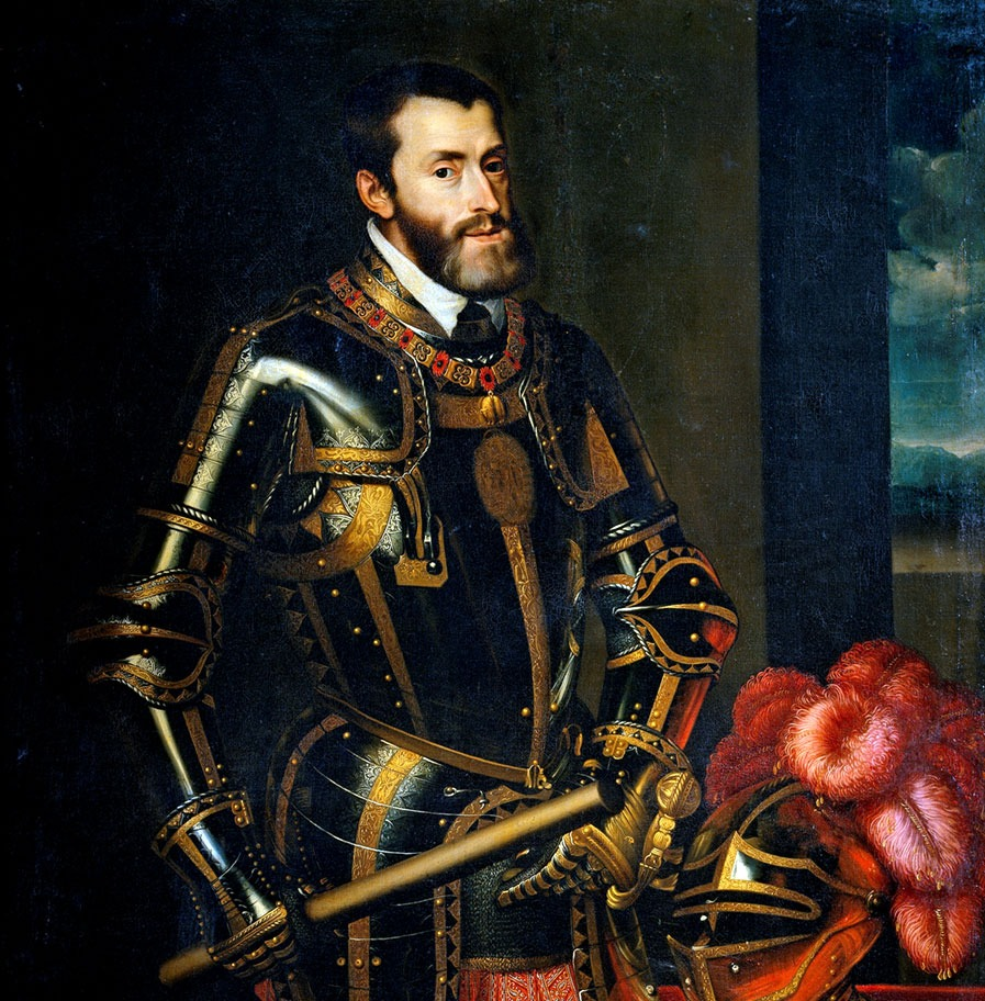 Emperor Charles V with a baton. Artist: Juan Pantoja de la Cruz, a copy of a portrait by Tiziano Vecellio.
