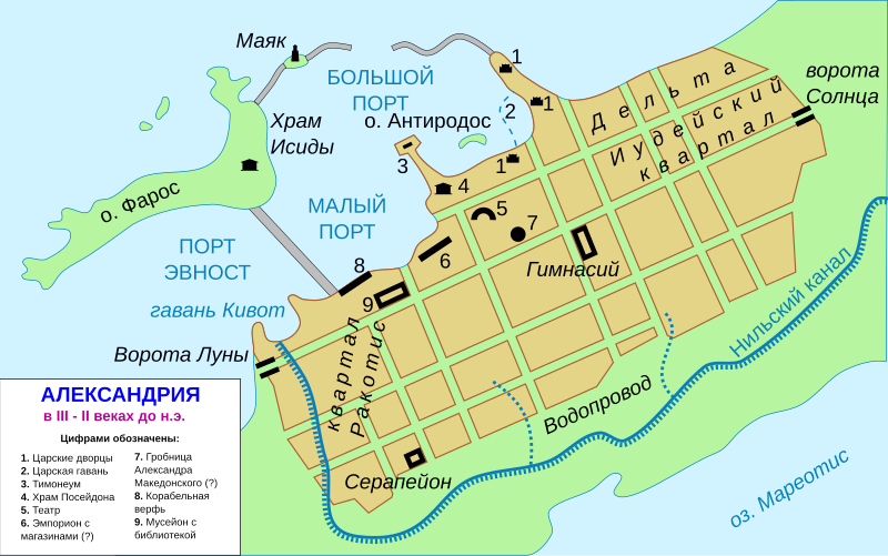 A plan of ancient Alexandria under the Ptolemies