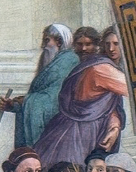 Raphael's self-portrait in The School of Athens.