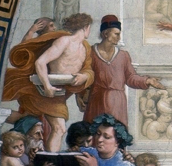 The young man in The School of Athens personifies a bold idea that will provoke new debates and inspire scholars to new discoveries.