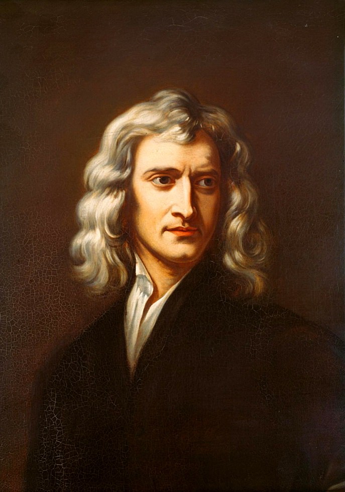 Sir Isaac Newton (1643–1727). Portrait, oil on canvas, by Sir Godfrey Kneller, 1689. Academy of Sciences, Paris, France