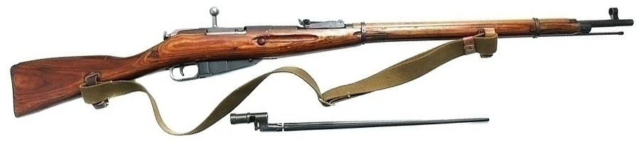 The Russian three-line rifle, model 1891, designed by S. I. Mosin (14 April 1849 – 8 February 1902).