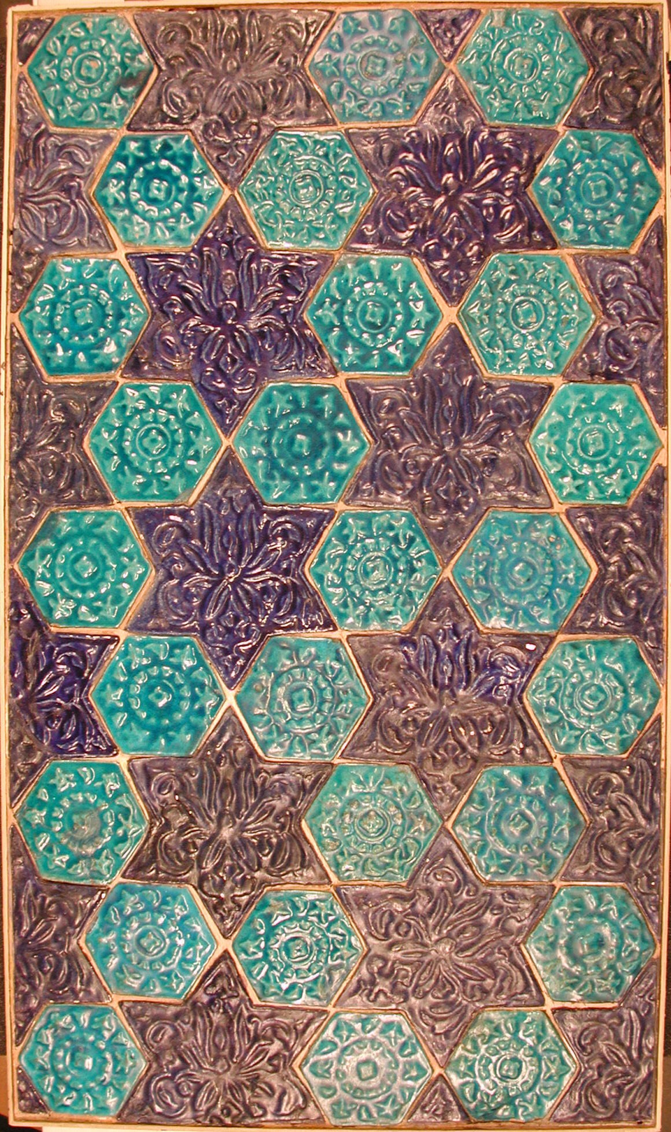 Star-shaped and hexagonal ceramic tiles of the late XIII–XIV century from the Metropolitan Museum of Art collection. Probably Nishapur, Iran. An example of modular geometric ornament