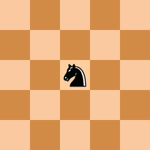 An animation of a knight visiting every square of a 5 × 5 chessboard